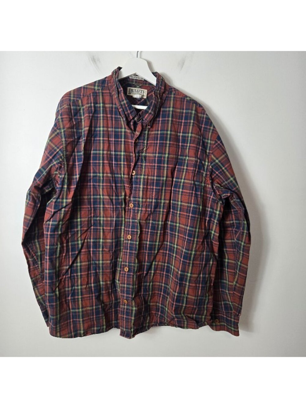 Duluth Trading Size XL Duluth Flex Beergarden Plaid Long-Sleeve Zip Chest Pocket